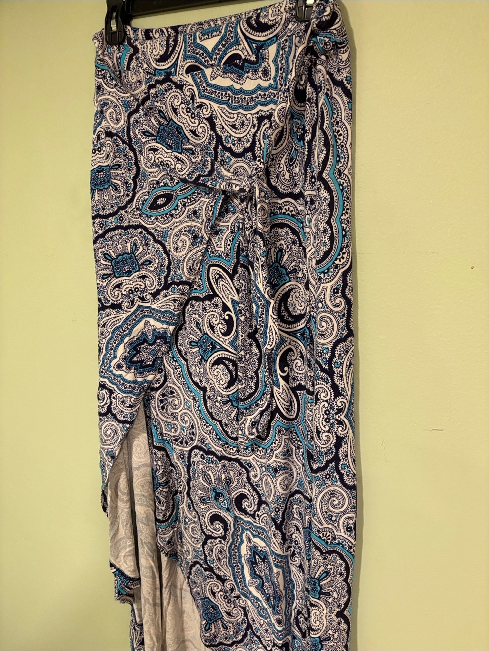 Artisan NY Blue Paisley Wrap Maxi Skirt Y2K